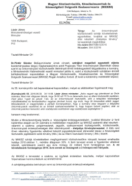 Lázár János Miniszterelnökséget vezető Miniszter úrnak írt levélhez