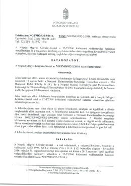 12-552360 k&oacute;dsz&aacute;m&uacute; vad&aacute;szter&uuml;let hat&aacute;r&aacute;nak meg&aacute;llap&iacute;t&aacute;sa &eacute;s