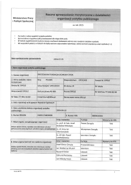 Sprawozdanie merytoryczne - Diecezjalna Fundacja Ochrony Życia