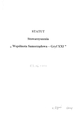 Statut - Wsp&oacute;lnota Samorządowa GRYF XXI