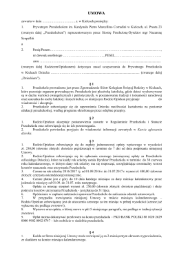 Umowa 2016-2017 - Prywatne Przedszkole Katolickie w Kielcach
