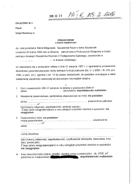 Page 1 ZAŁACZNIK Nr 3 Pesel: 5 Urząd Skarbowy w