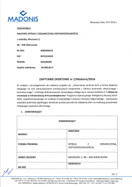 Zapytanie ofertowe nr 1