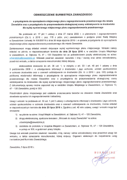 Obwieszczenie - MPZP Zawadzkie