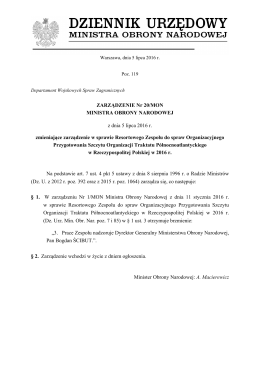 Treść aktu - plik PDF - Dziennik Urzędowy Ministerstwa Obrony