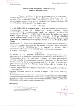 Rozprawa administracyjna w sprawie budowy