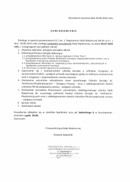 Zaproszenie 05.07.2016