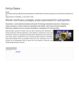 Policja Śląska Worek marihuany przejęty przez sosnowieckich