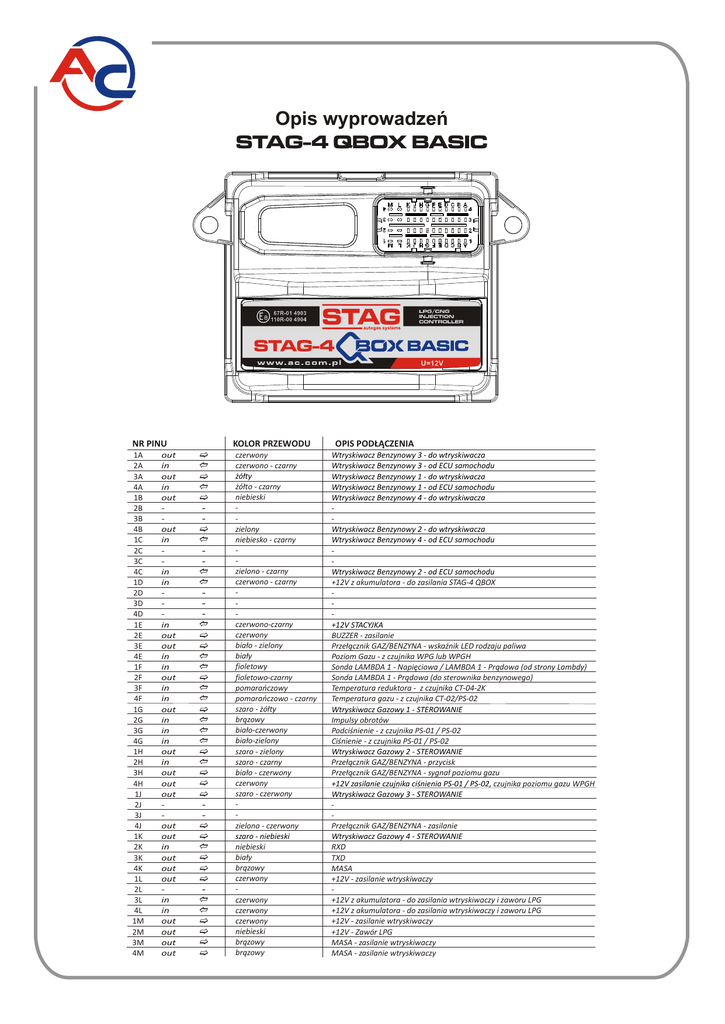 Stag 4 qbox plus схема