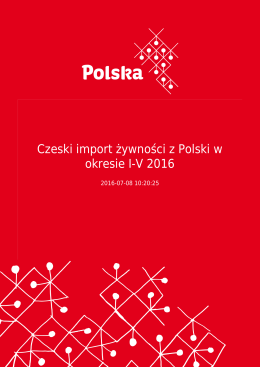 Czeski import żywności z Polski w okresie I