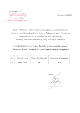 ustalenie zdolności fizycznej i psychicznej do pełnienia służby w PSP
