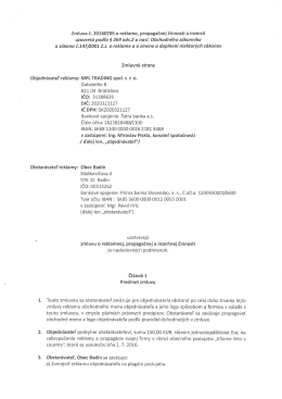 Zmluva č. 20160705 o reklame.