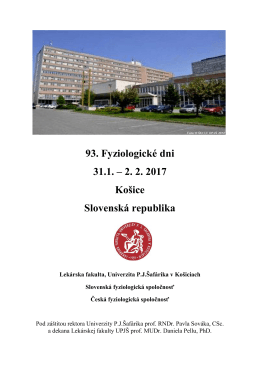 93. Fyziologické dni , Košice, 2017