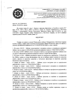 Измјене и допуне плана јавних набавки Економски факултет