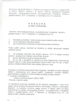 Konkurs za izbor i imenovanje direktora
