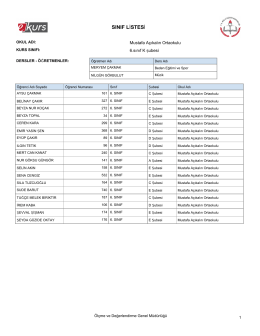 sınıf listesi - Mustafa Açıkalın Ortaokulu