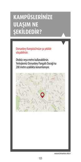 Page 1 KAMPÜSERİNİ AEM NE ŞEKİLDEDİR? 0smanbey Kampüsü