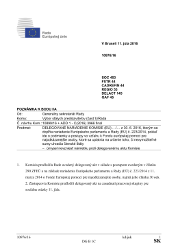 10976/16 kd/jnk 1 DG B 1C 1. Komisia predložila Rade uvedený