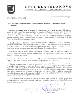 Oznámenie o začatí stavebného konania verejnou