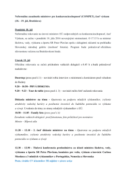 18. - 19. júl, Bratislava - Ministerstvo školstva, vedy, výskumu a