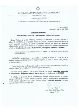 Viac informácií. - Katolícka univerzita v Ružomberku