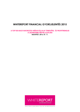 WHITEREPORT FINANCIAL GYORSJELENTÉS 2015
