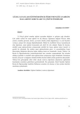 güzel sanatlar eğitimi resim-iş öğretmenliği anabilim dallarının