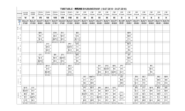 time table of Jr. Wing