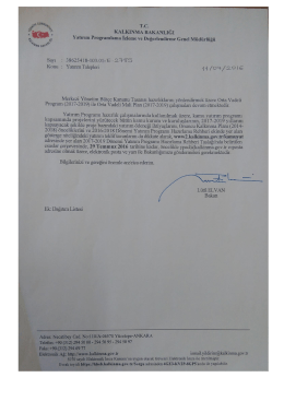 Page 1 "* T.C. KALKINMA BAKANLIĞI Yatırım Programlama İzleme