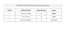&Ccedil;ukurova &Uuml;niversitesi Avukat Alımı S&ouml;zl&uuml; Sınav İlanı