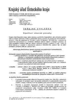 stanoven&iacute; přechodn&eacute; &uacute;pravy provozu na pozemn&iacute;ch