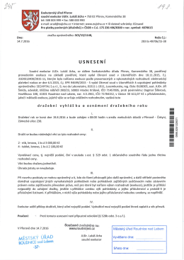 Dražební vyhláška Ex. úřad Přerov čj.