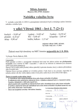 Nabídka volného bytu