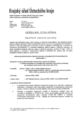 stanoven&iacute; přechodn&eacute; &uacute;pravy provozu na pozemn&iacute;ch komunikac&iacute;ch