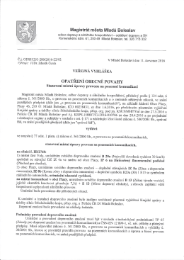 opatření obecné povahy pro stanovení místní úpravy