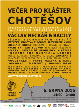 Plakát 2016  - Večer pro klášter Chotěšov