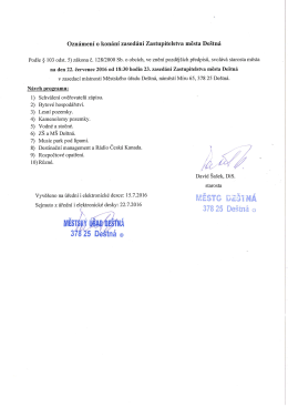 23. zased&aacute;n&iacute; Zastupitelstva města De&scaron;tn&aacute;