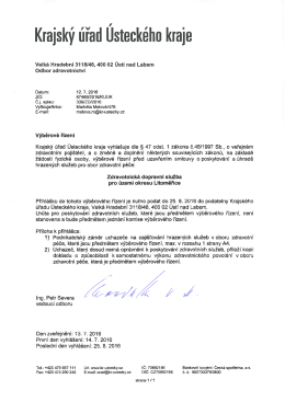 Výběrové řízení pro obor zdravotnická dopravní služba pro území