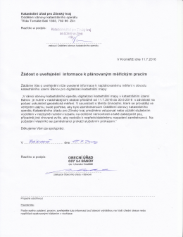 Page 1 Katastrální úřad pro Zlínský kraj Oddělení obnovy