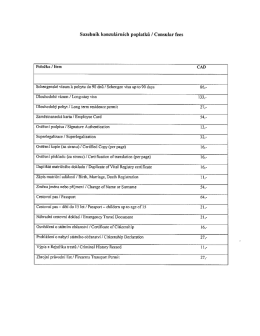 Page 1 Sazebn&iacute;k konzul&aacute;rn&iacute;ch poplatků / Consular fees Položka
