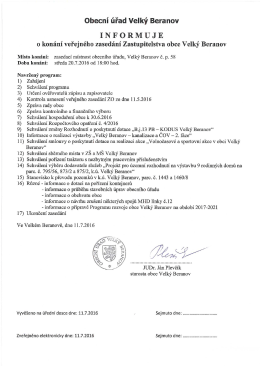 Veřejné zasedání zastupitelstva obce