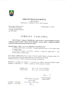 Veřejná vyhláška - doručení písemnosti J. Zapp