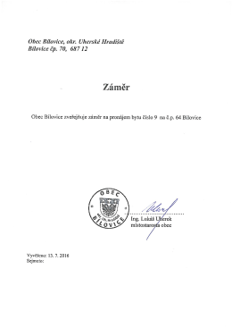 St&aacute;hnout - Obec B&iacute;lovice