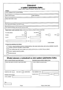 Ž&aacute;dost o vyd&aacute;n&iacute; ryb&aacute;řsk&eacute;ho l&iacute;stku, soubor typu pdf,