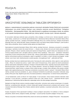 policja.pl uroczystość odsłonięcia tabliczek epitafijnych