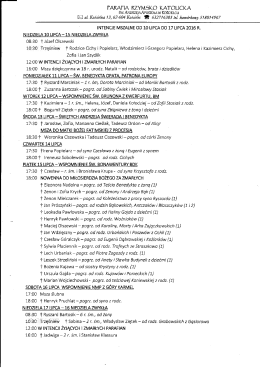 Intencje mszalne 10 - 17 lipca