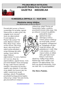 gazetka niedzielna - Polska Misja Katolicka