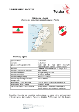 Stosunki gospodarcze z Libanem