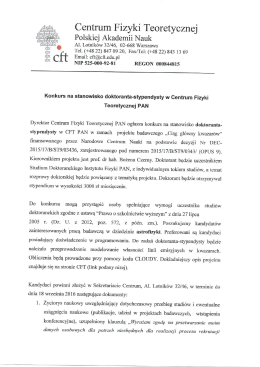Więcej - Centrum Fizyki Teoretycznej PAN