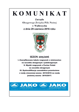 komunikat - Okręgowy Związek Piłki Nożnej w Wałbrzychu